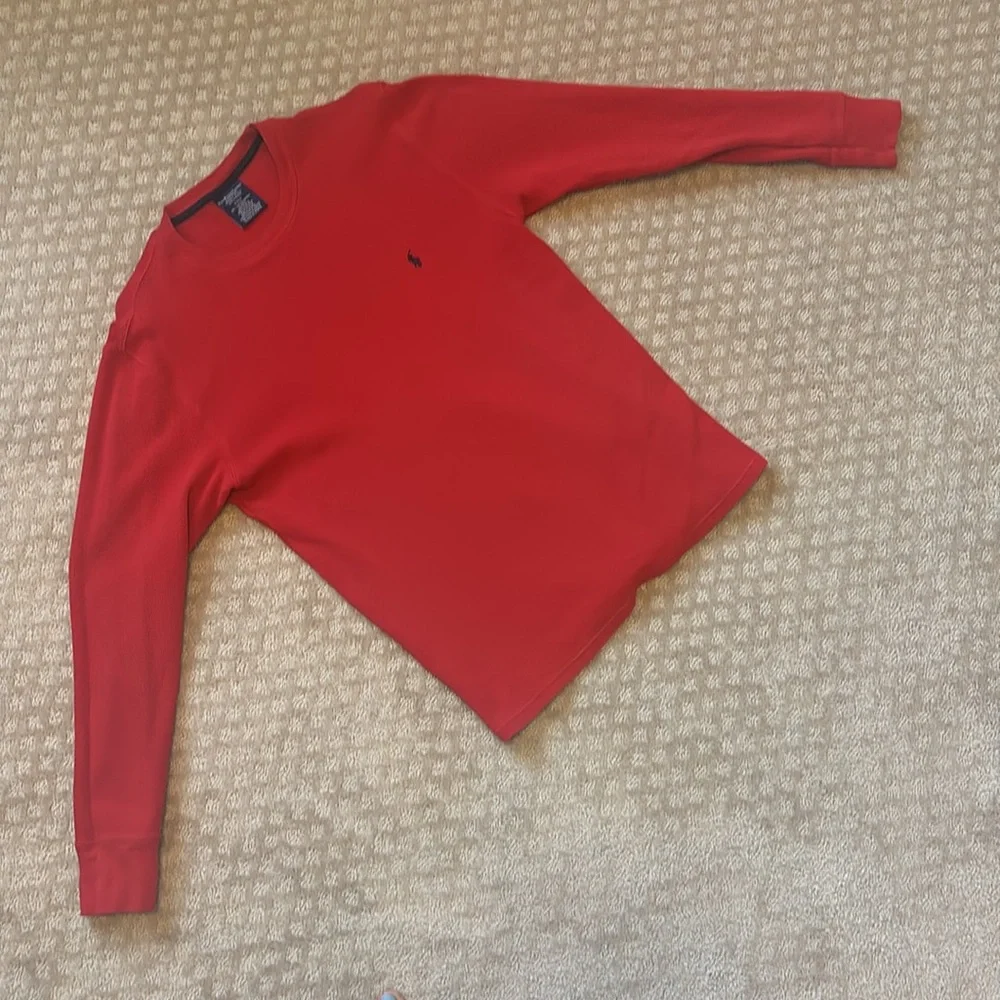 Men's Polo Ralph Lauren Red Thermal Waffle Knit Red Longsleeve Shirt